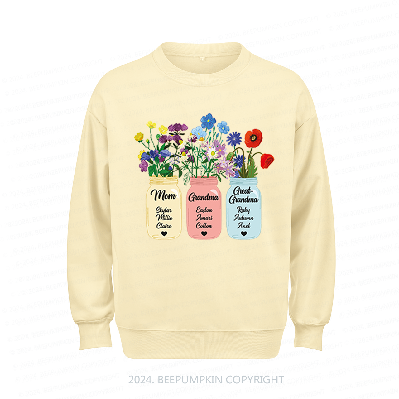 Personalized Grandma Flower Sweatshirt