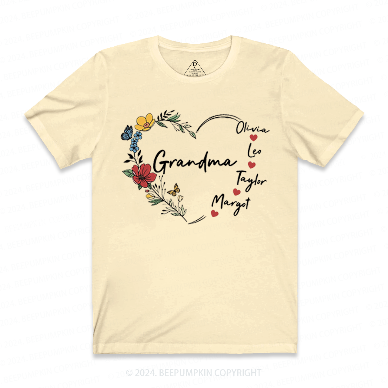 Personalized Nana With Grandkids Name T-Shirts