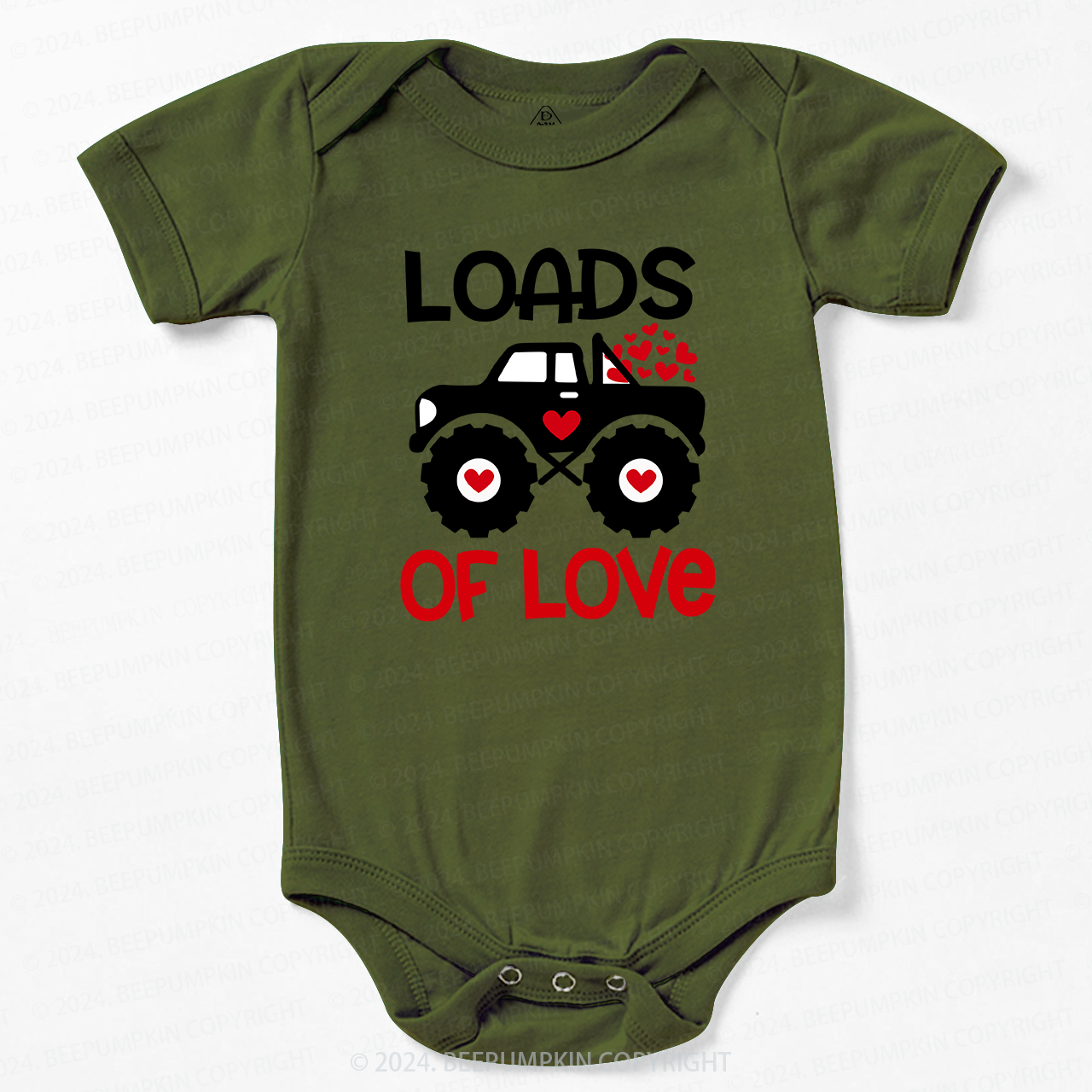 Loads of Love Valentines Truck Bodysuit For Baby