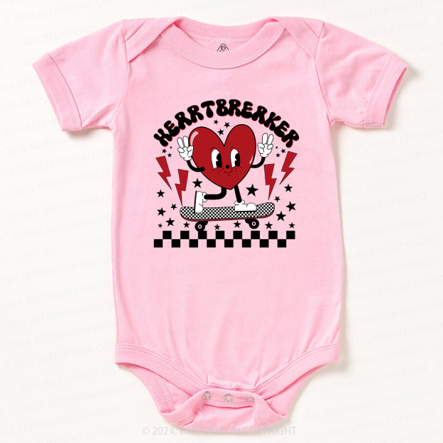 HeartBreaker Skateboard Valentine's Day Bodysuit For Baby