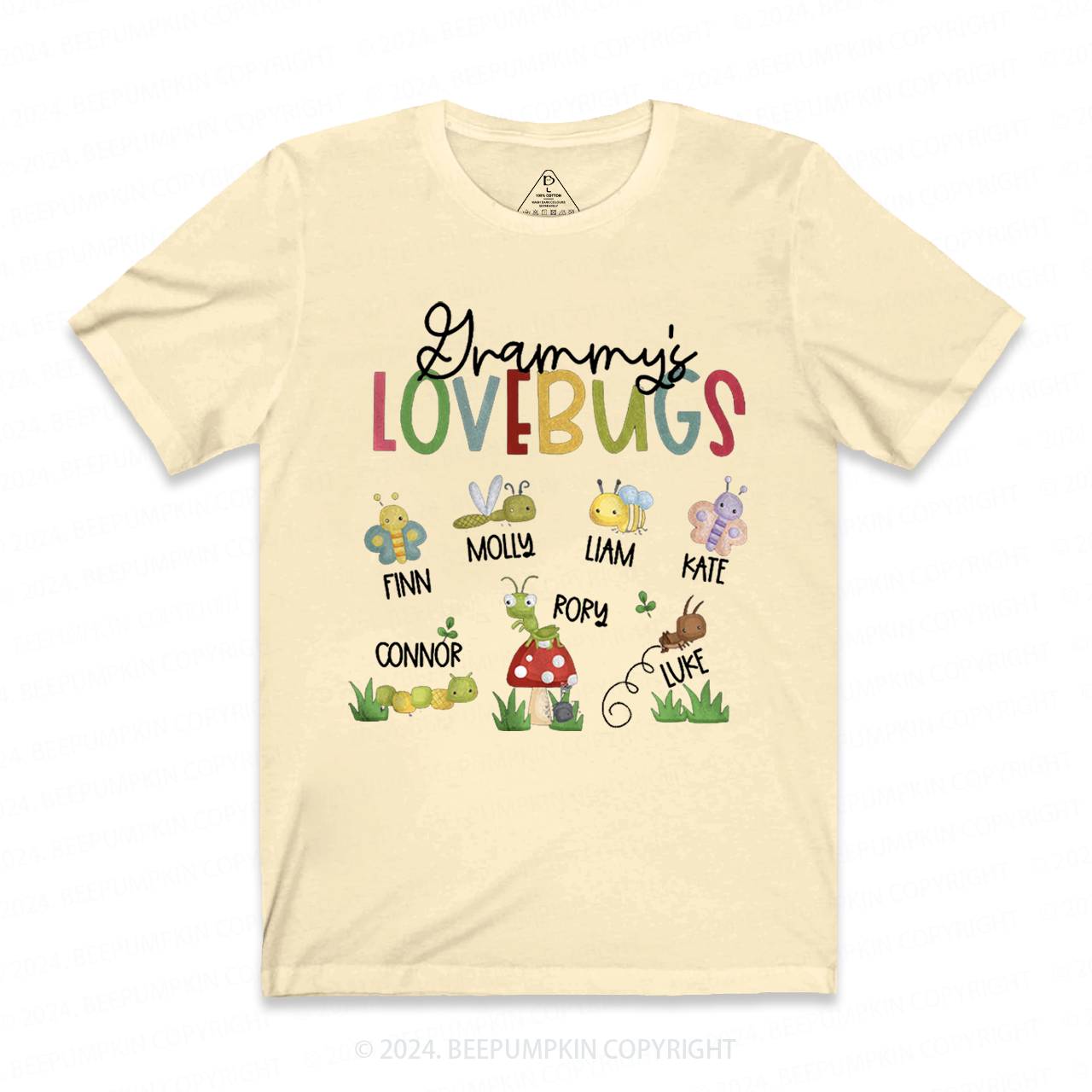 Personalized Grammy's Lovebugs Name T-Shirts