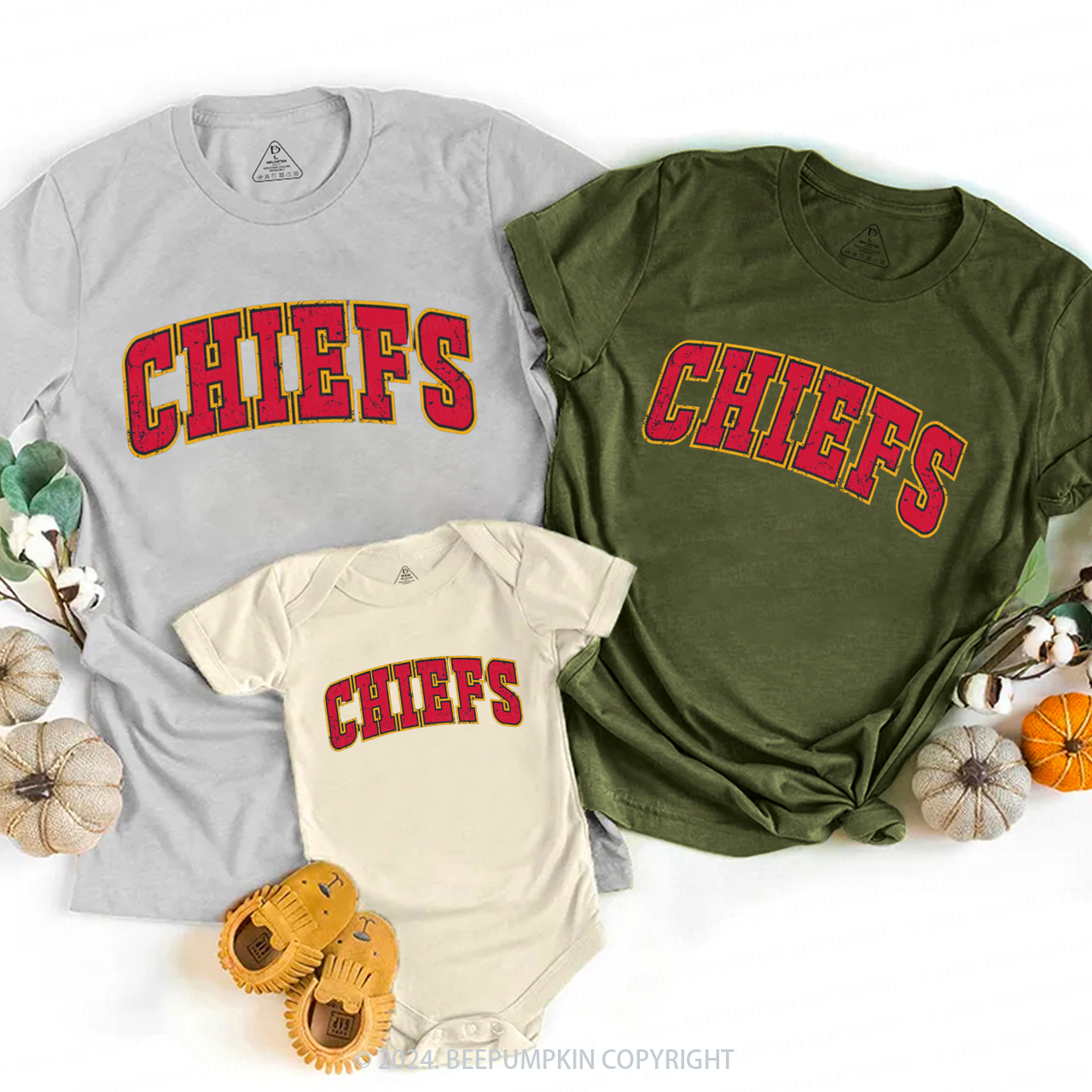 Sports Fan KC Football Family Matching Tees Beepumpkin