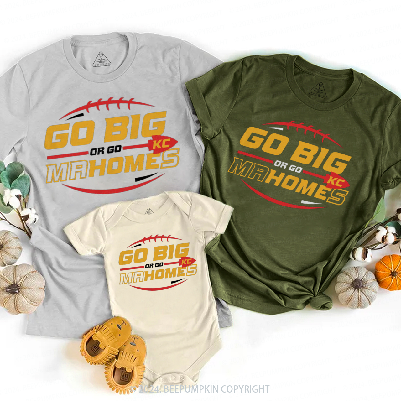 Go Big Or Go KC Football Family Matching Tees Beepumpkin