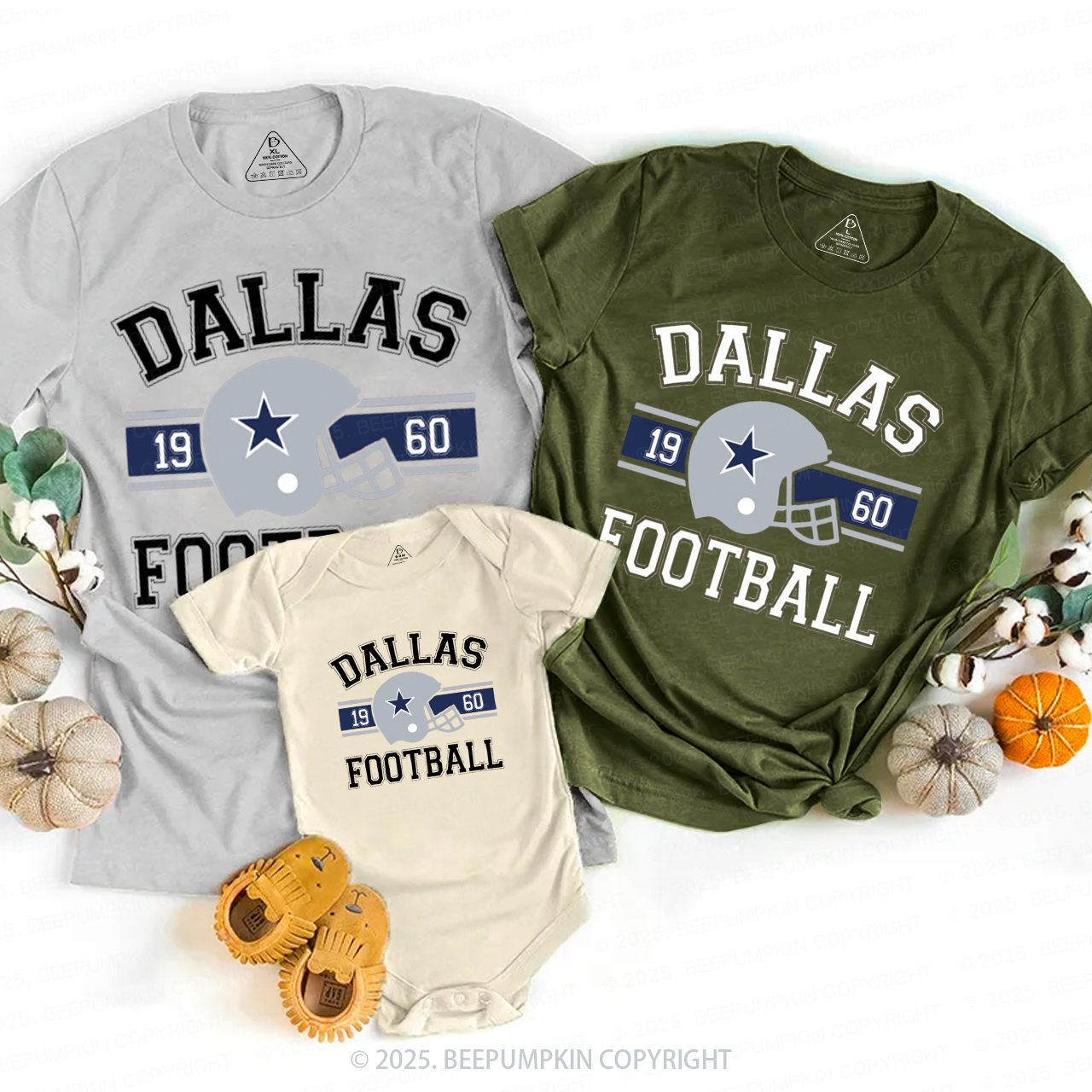 Vintage Sunday Football Family Matching Tees Beepumpkin