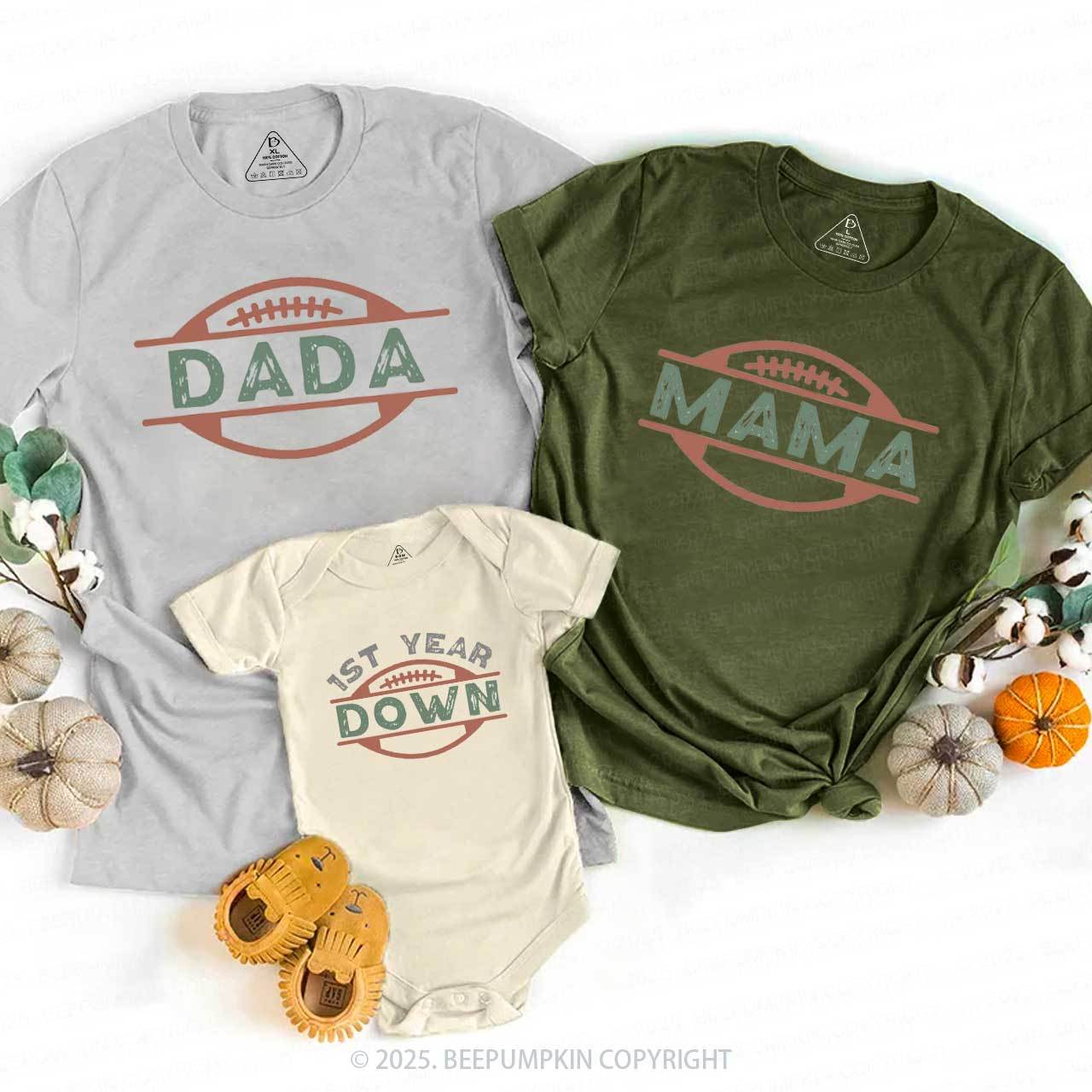 Football 1st Birthday Family Matching Tees Beepumpkin