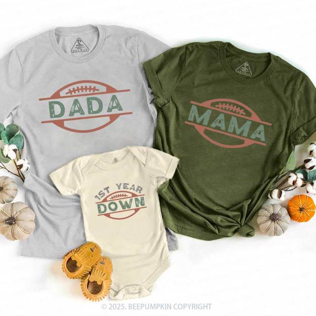 Football 1st Birthday Family Matching Tees Beepumpkin