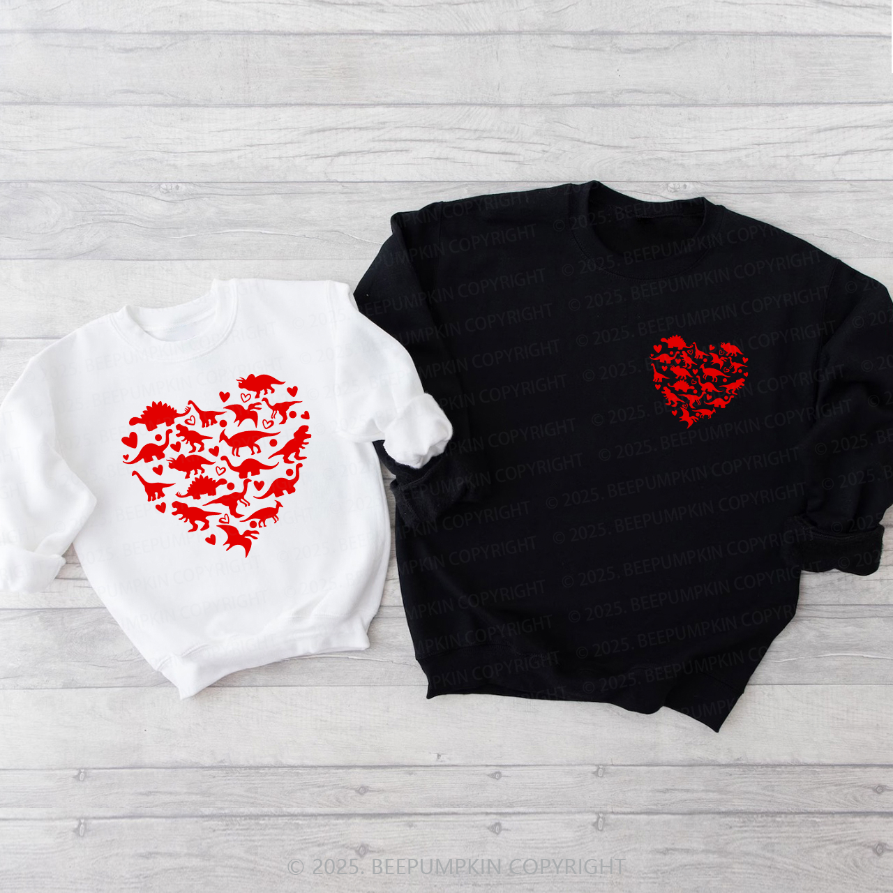 Love Dinosaurs Sweetheart Matching Sweatshirts
