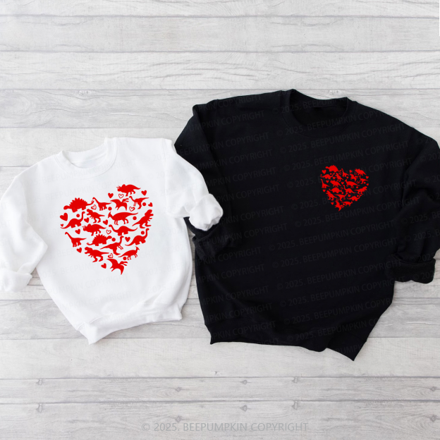 Love Dinosaurs Sweetheart Matching Sweatshirts
