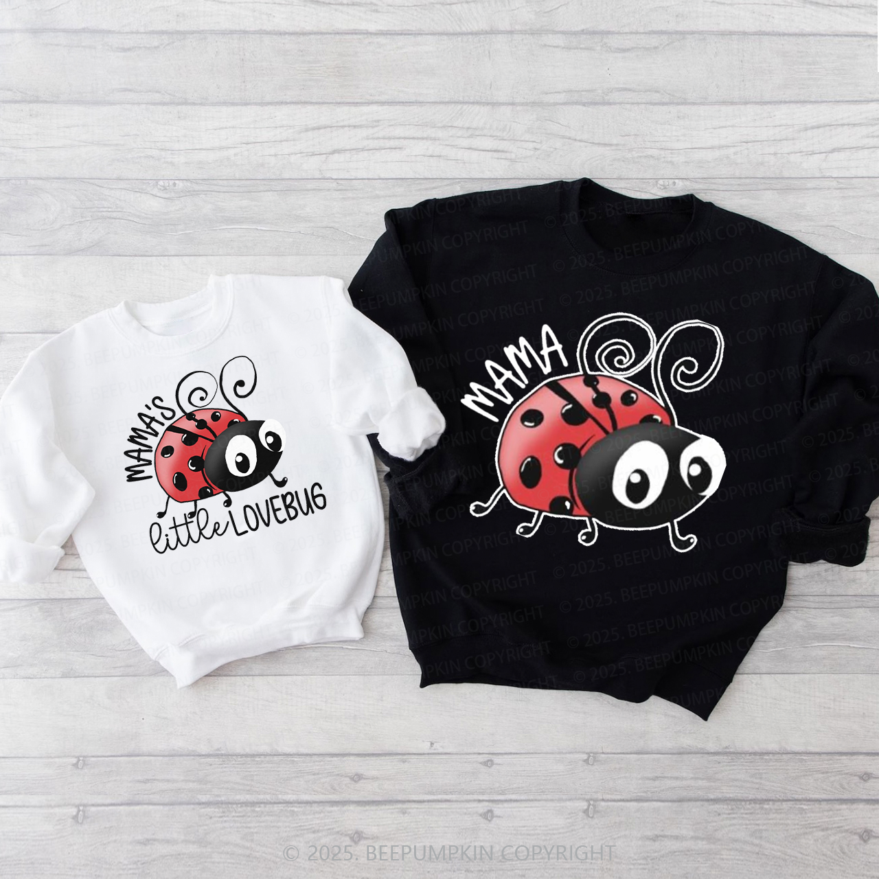 Mama's Little Lovebug Valentine Matching Sweatshirts