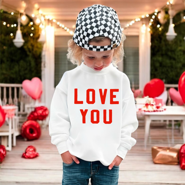 Love You Valentine Kids Sweatshirt