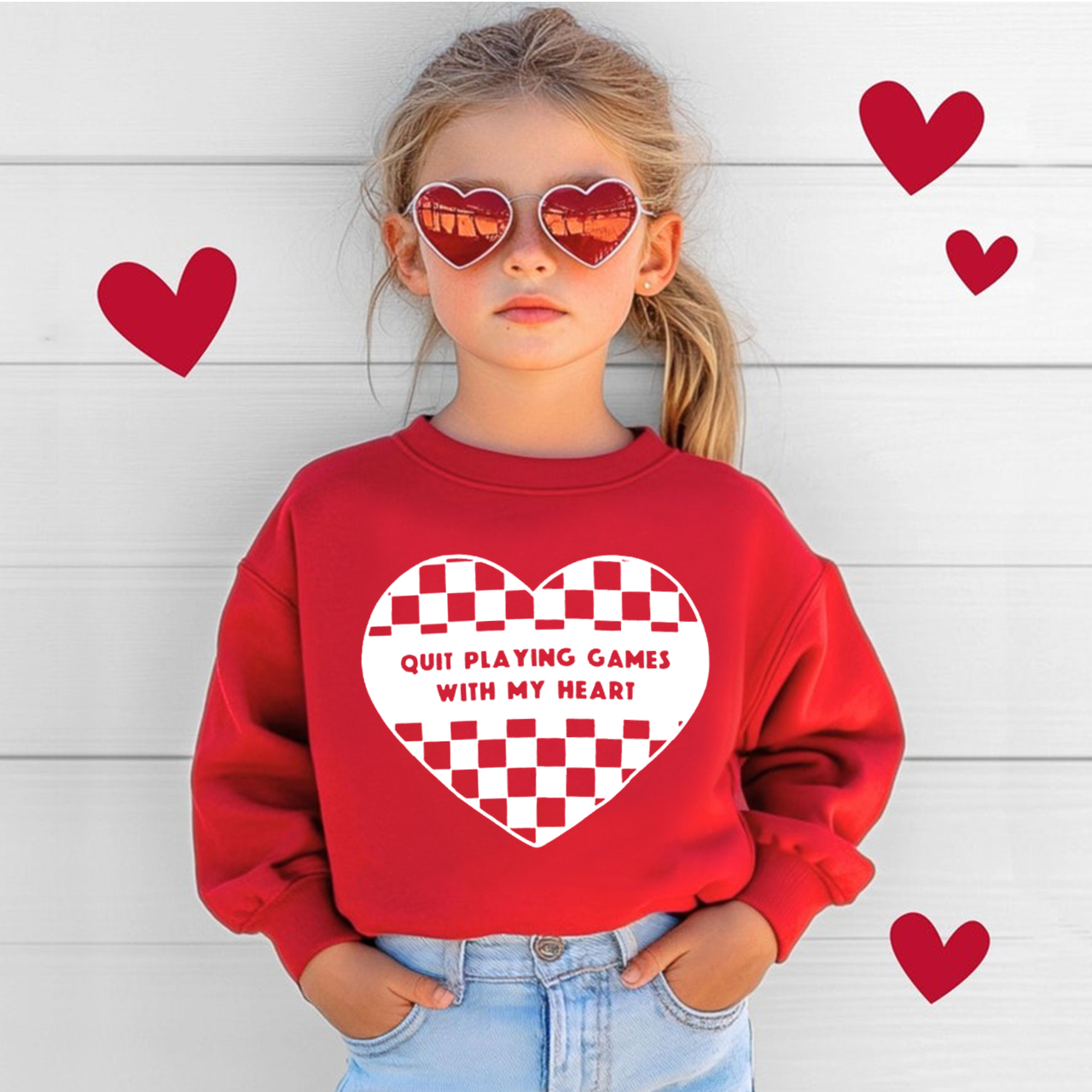 Quit Playing Games With My Heart Kid's Sweatshirt