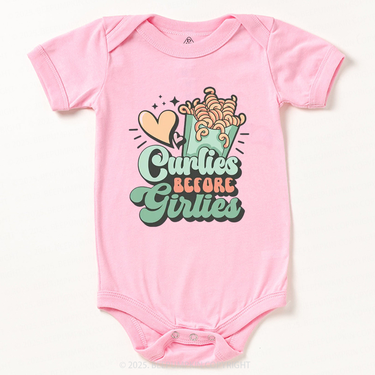 Curlies Before Girlies Valentine's Day Bodysuit Beepumpkin