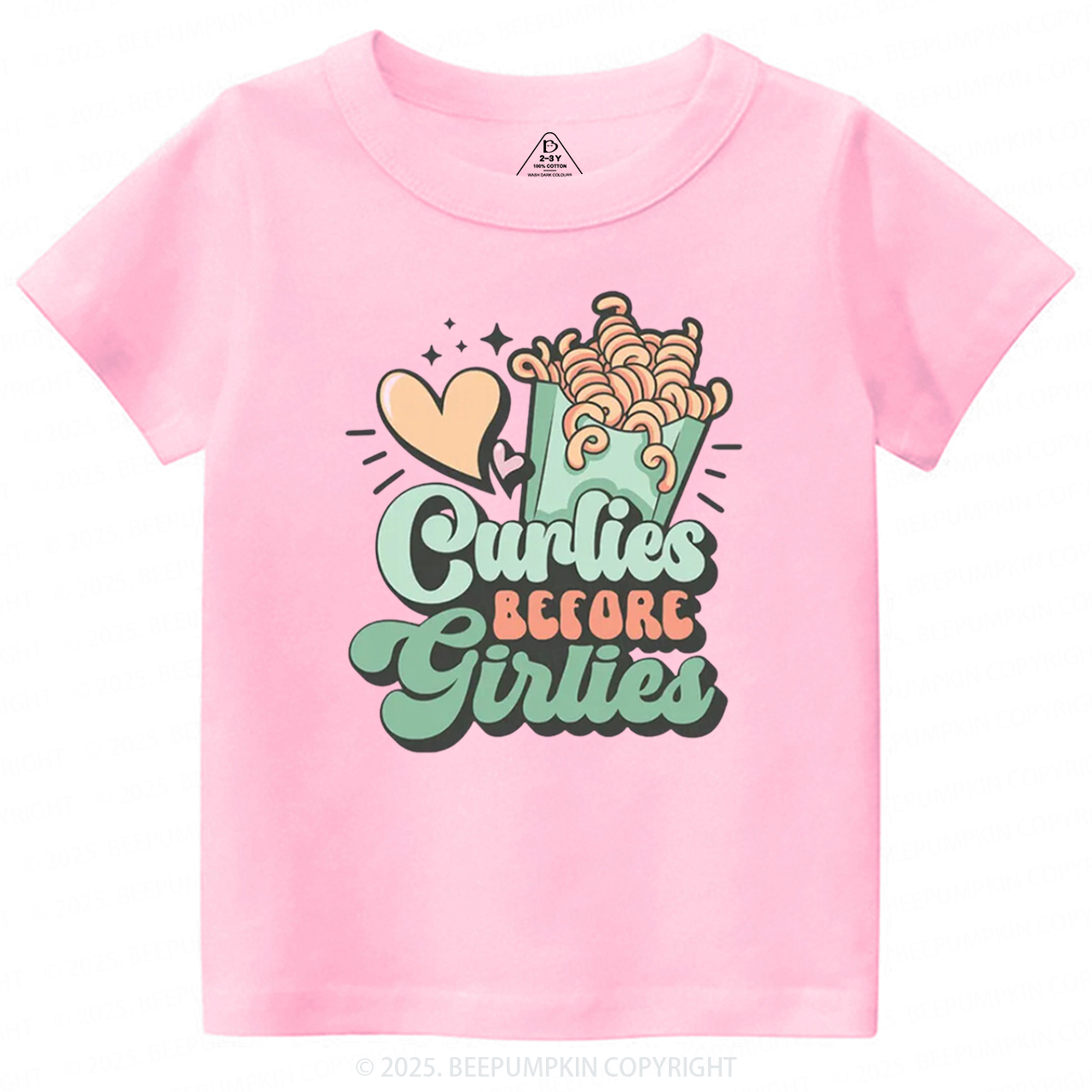 Curlies Before Girlies Valentine's Day Toddler&Kid's Tees Beepumpkin