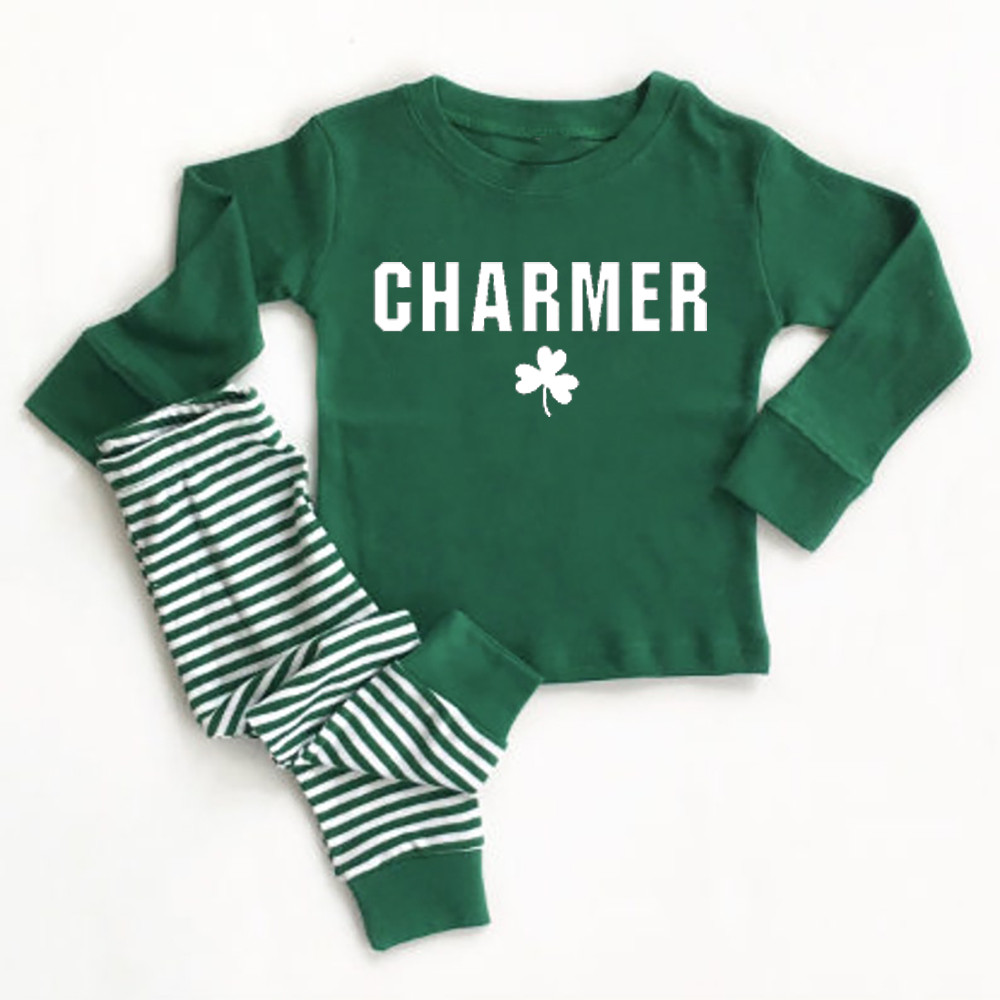 St.Patrick's Day Shamrock Charmer Kids Loungewear Pajamas