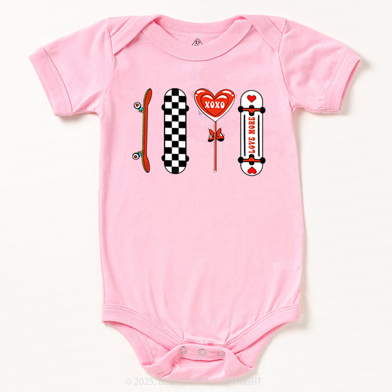 Skateboard Valentine's Day Bodysuit Beepumpkin