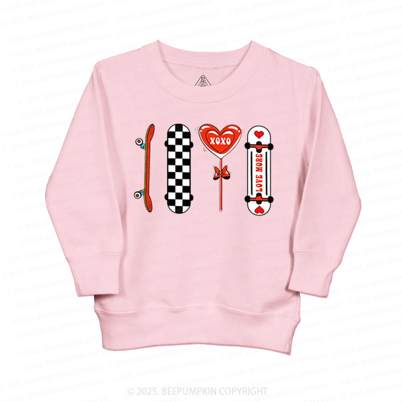 Skateboard Valentine's Day Kid's Sweatshirt