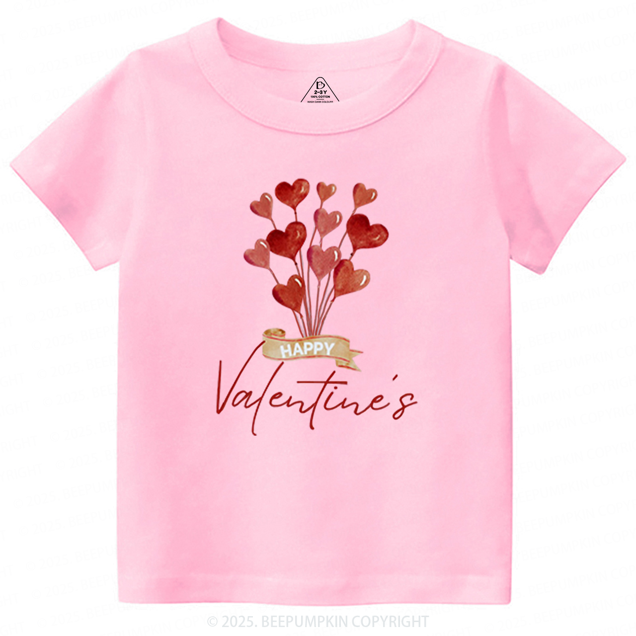 Red Hearts Valentine's Day Toddler&Kid's Tees Beepumpkin