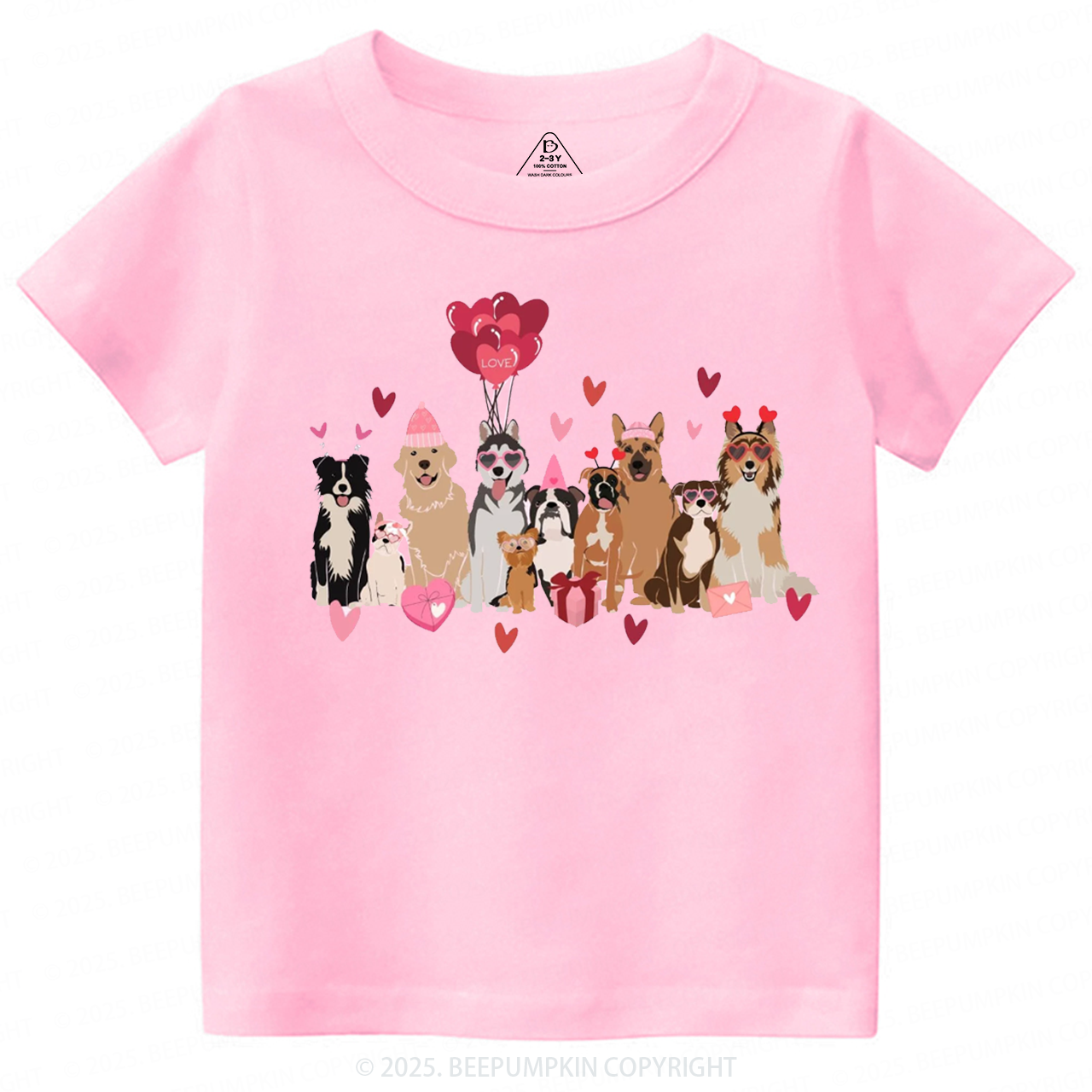 Dog Valentine's Day Toddler&Kid's Tees Beepumpkin