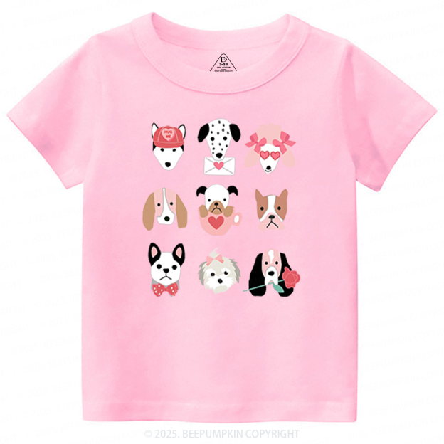 Dog Family Valentine's Day Toddler&Kid's Tees Beepumpkin