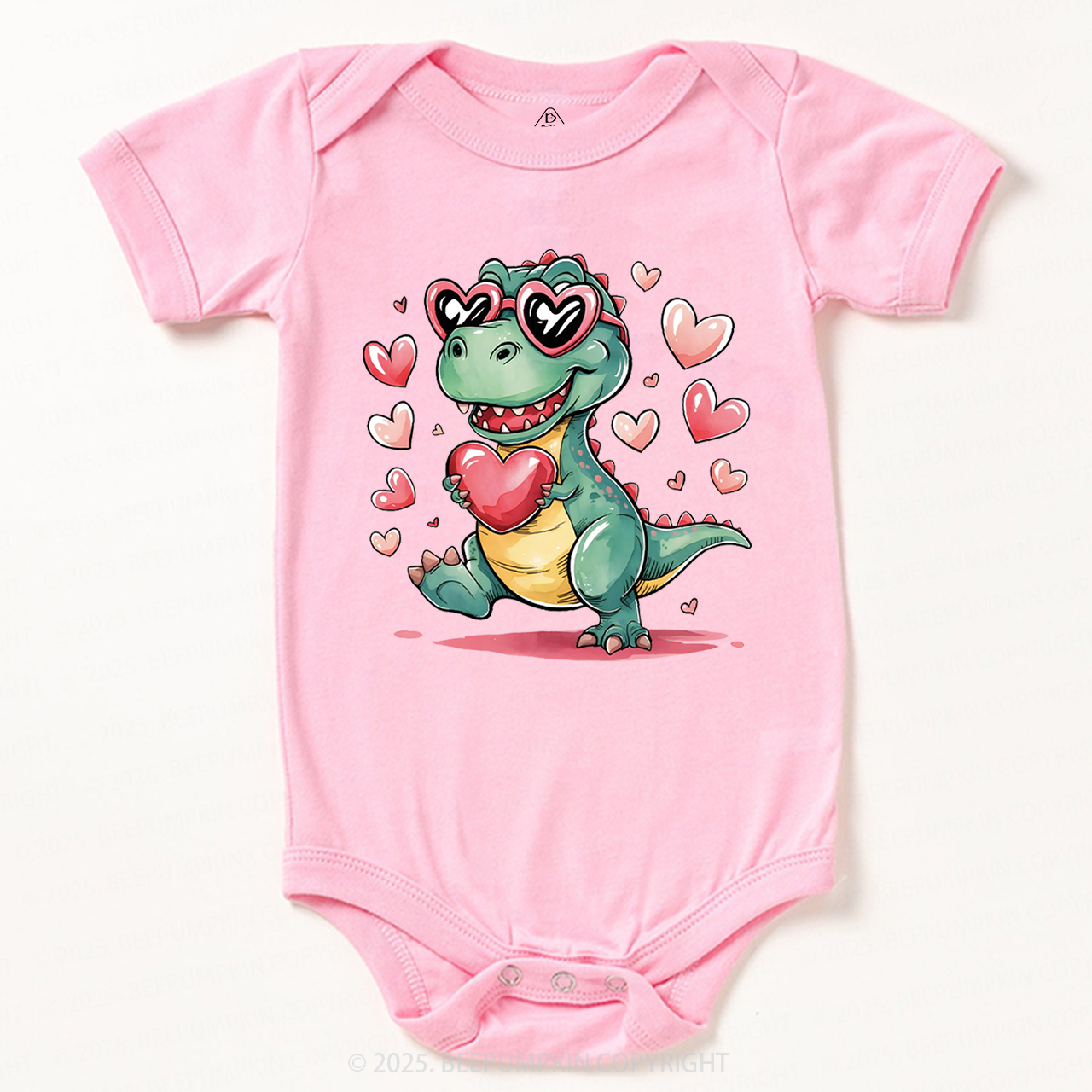 Romantic Dinosaur Valentine's Day Bodysuit Beepumpkin