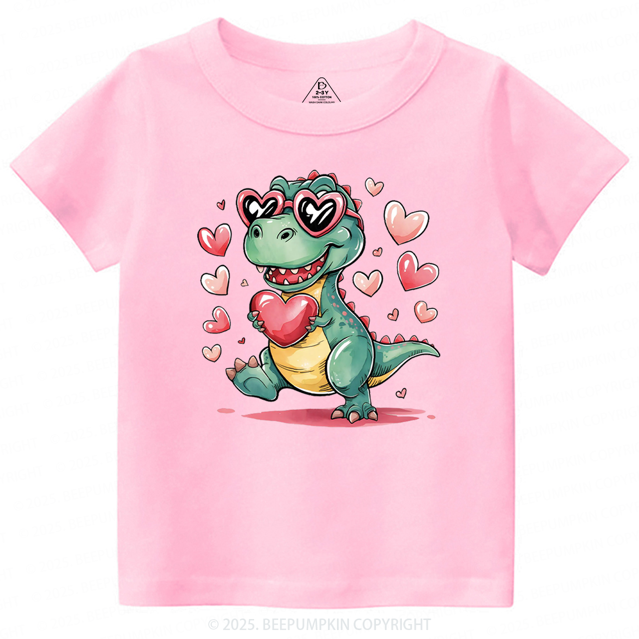 Romantic Dinosaur Valentine's Day Toddler&Kid's Tees Beepumpkin