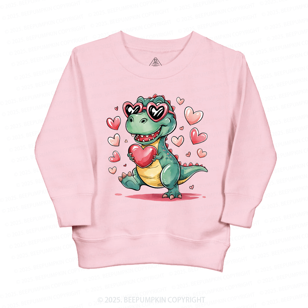 Romantic Dinosaur Valentine's Day Kid's Sweatshirt