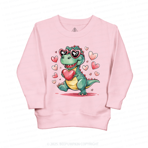 Romantic Dinosaur Valentine's Day Kid's Sweatshirt