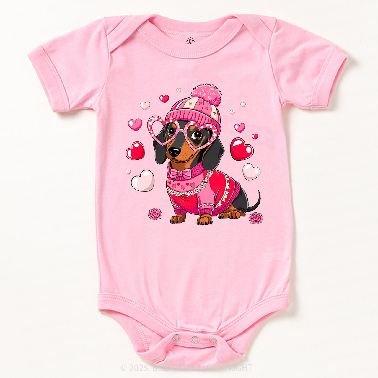 Dachshund Dog Valentine's Day Bodysuit Beepumpkin Sale-Beepumpkin™