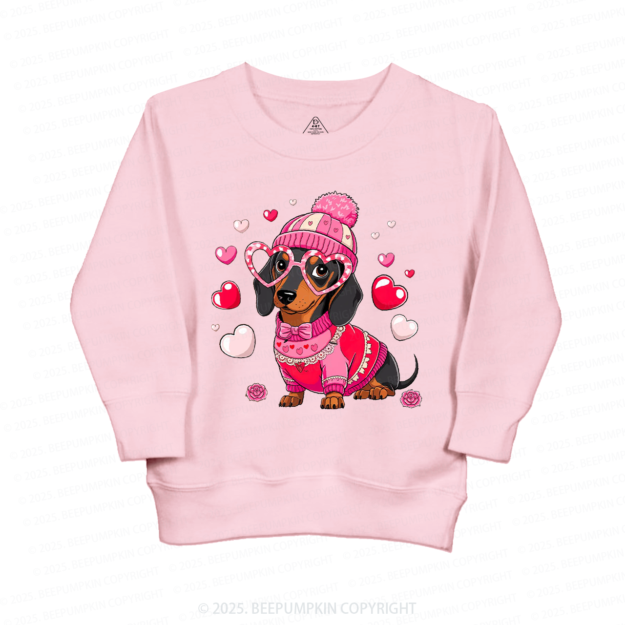 Dachshund Dog Valentine's Day Kid's Sweatshirt