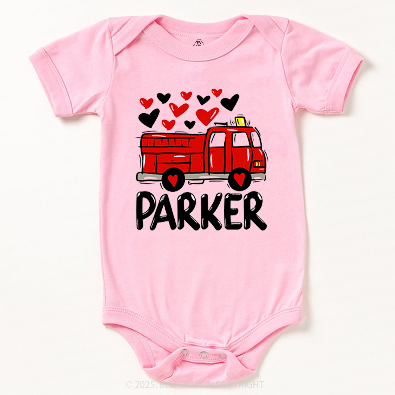Fire Truck Valentine's Day Bodysuit Beepumpkin