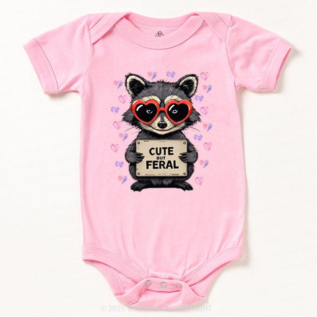 Cute But Feral Valentine's Day Bodysuit Beepumpkin 2