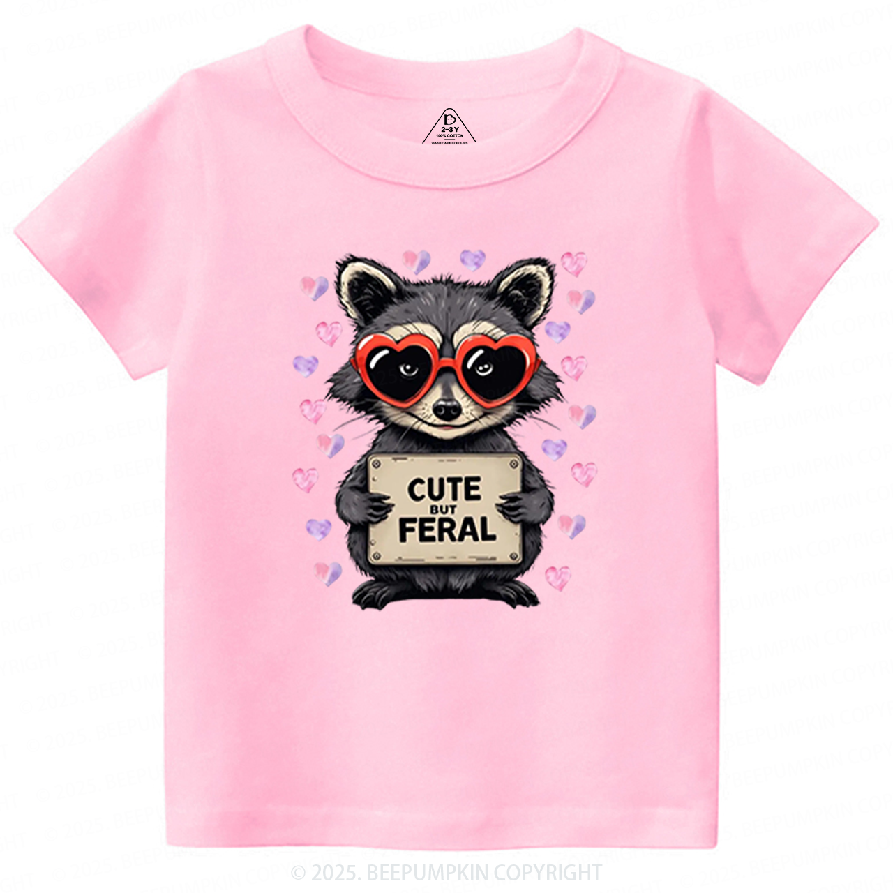 Cute But Feral Valentine's Day Toddler&Kid's Tees Beepumpkin 2