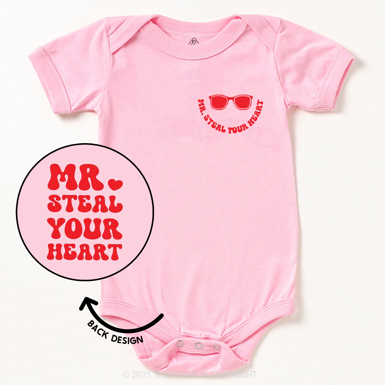 Mr Steal Your Heart Valentine's Day Bodysuit Beepumpkin
