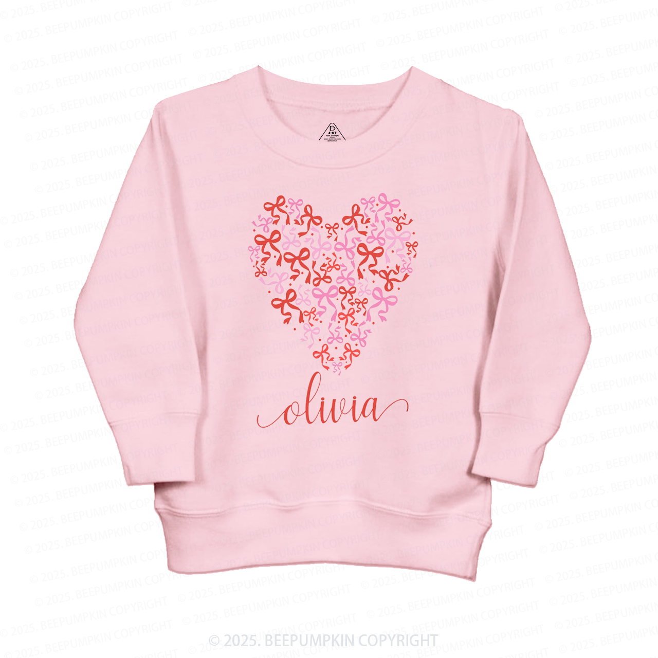 Personalized Name Butterfly Love Heart Valentine's Day Kid's Sweatshirt