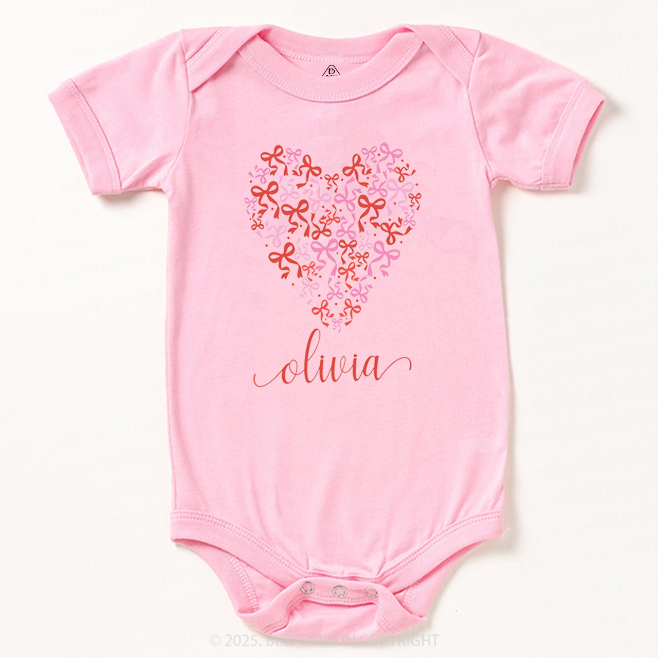 Personalized Name Butterfly Love Heart Bodysuit Beepumpkin