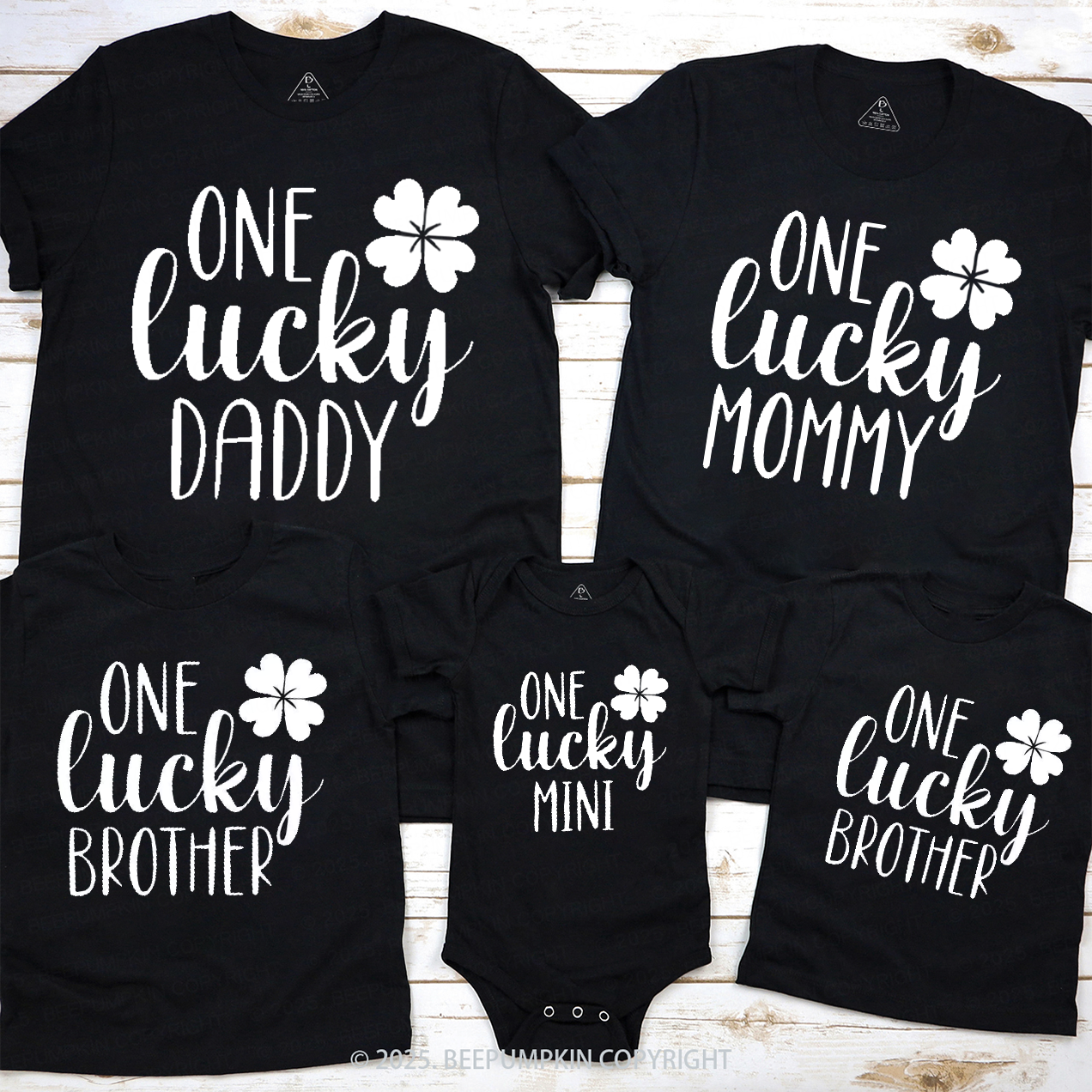 Personalized One Lucky St.Patricks Day Family Matching T-Shirts Beepumpkin 2