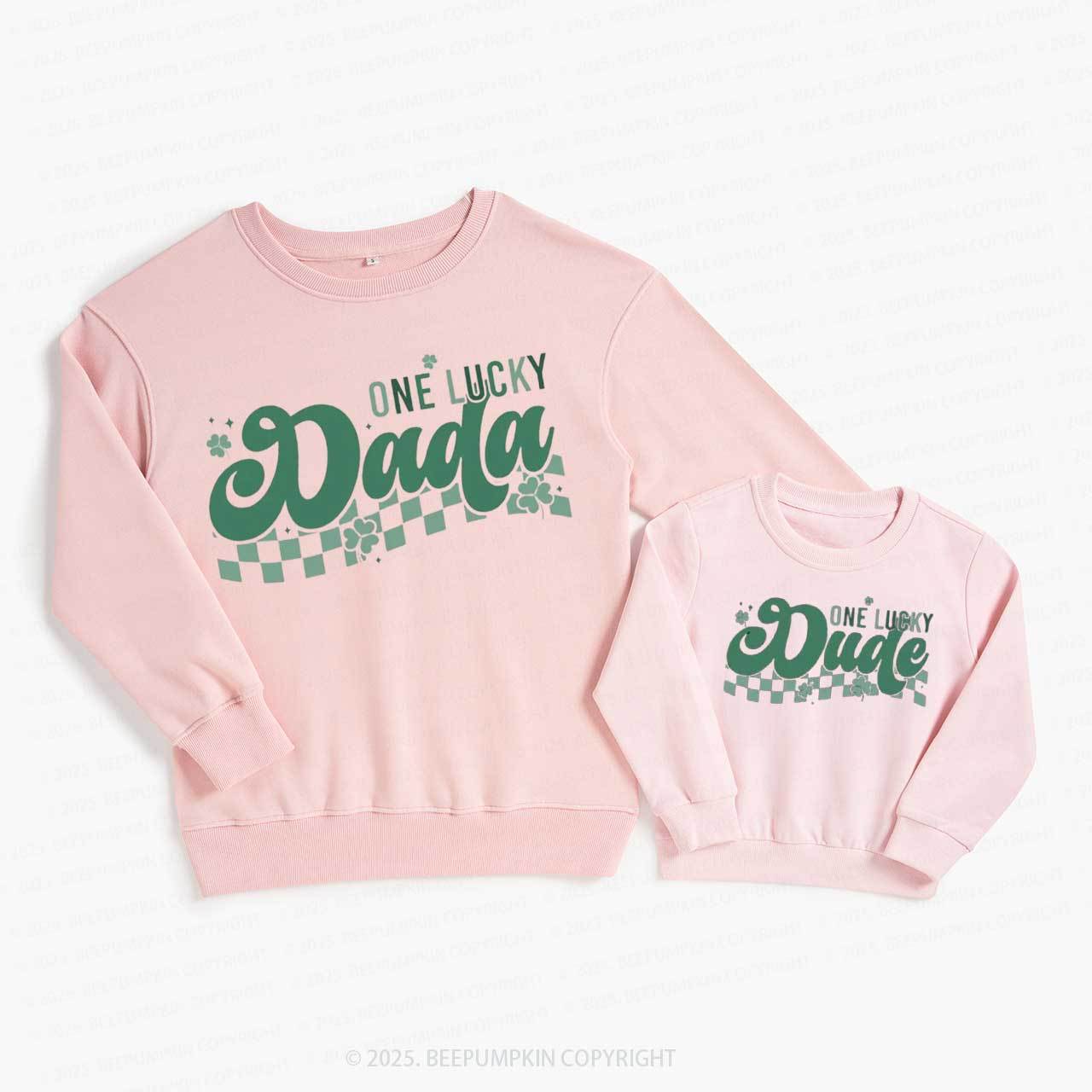 Personalized One Lucky Dude St.Patricks Day Family Matching Sweatshirts