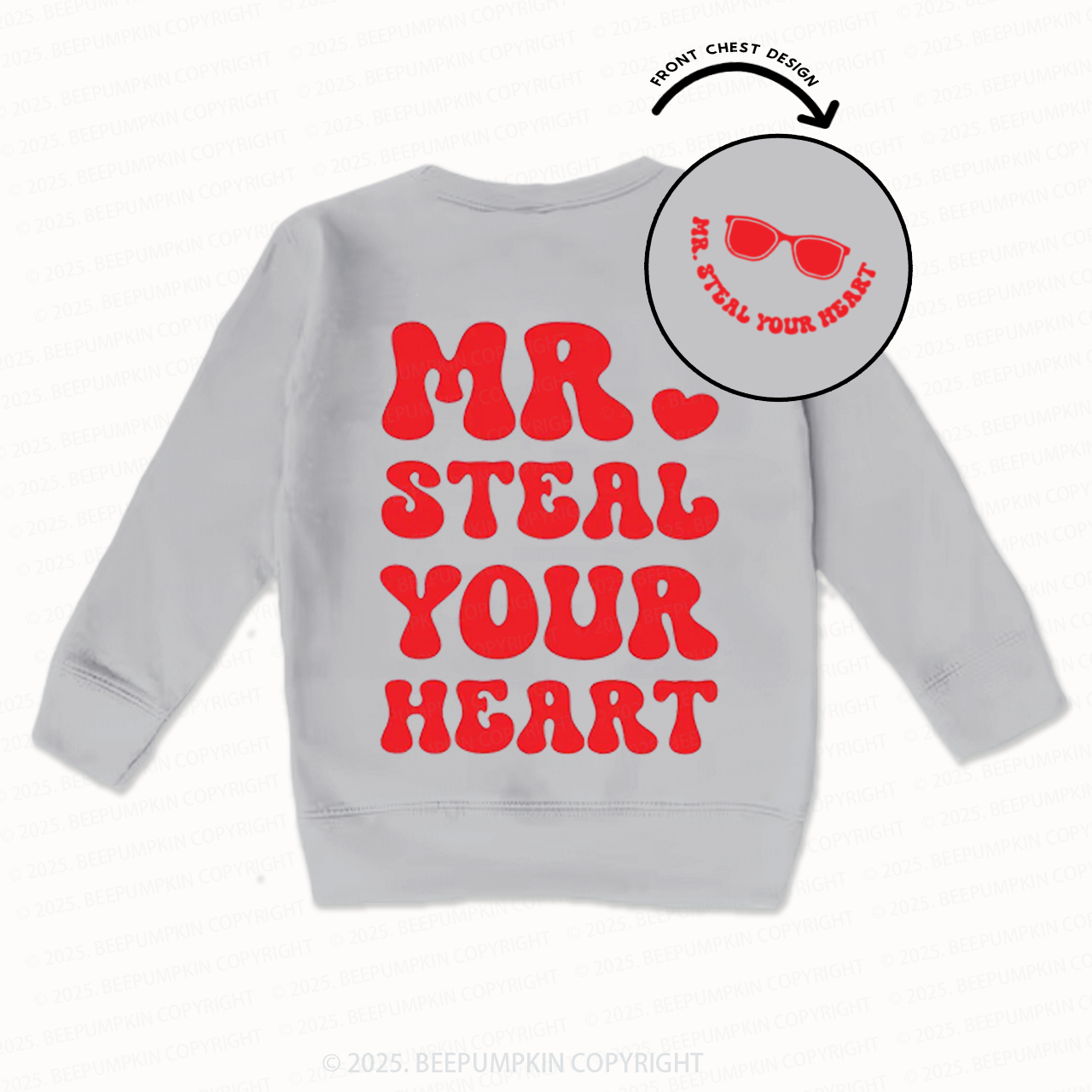 Mr Steal Your Heart Valentine's Day Kid's Sweatshirt