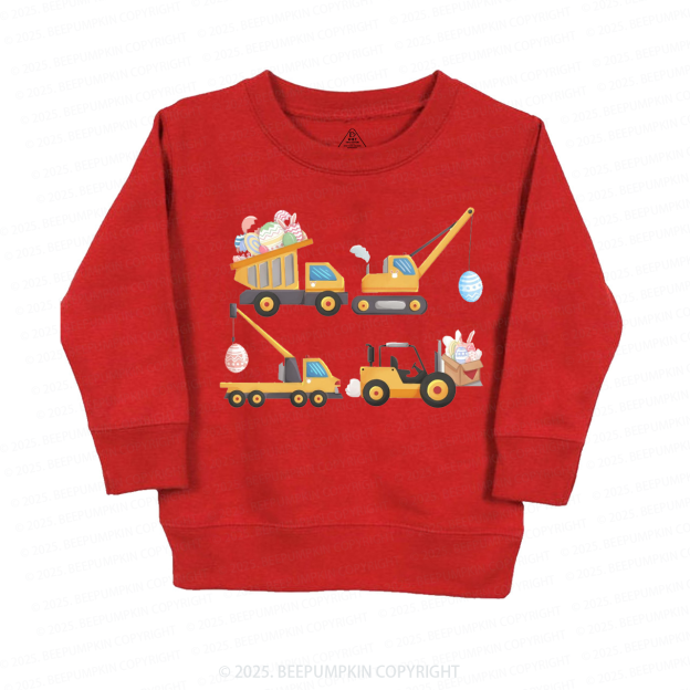 Easter Construction Trucks Kid's Sweatshirt
