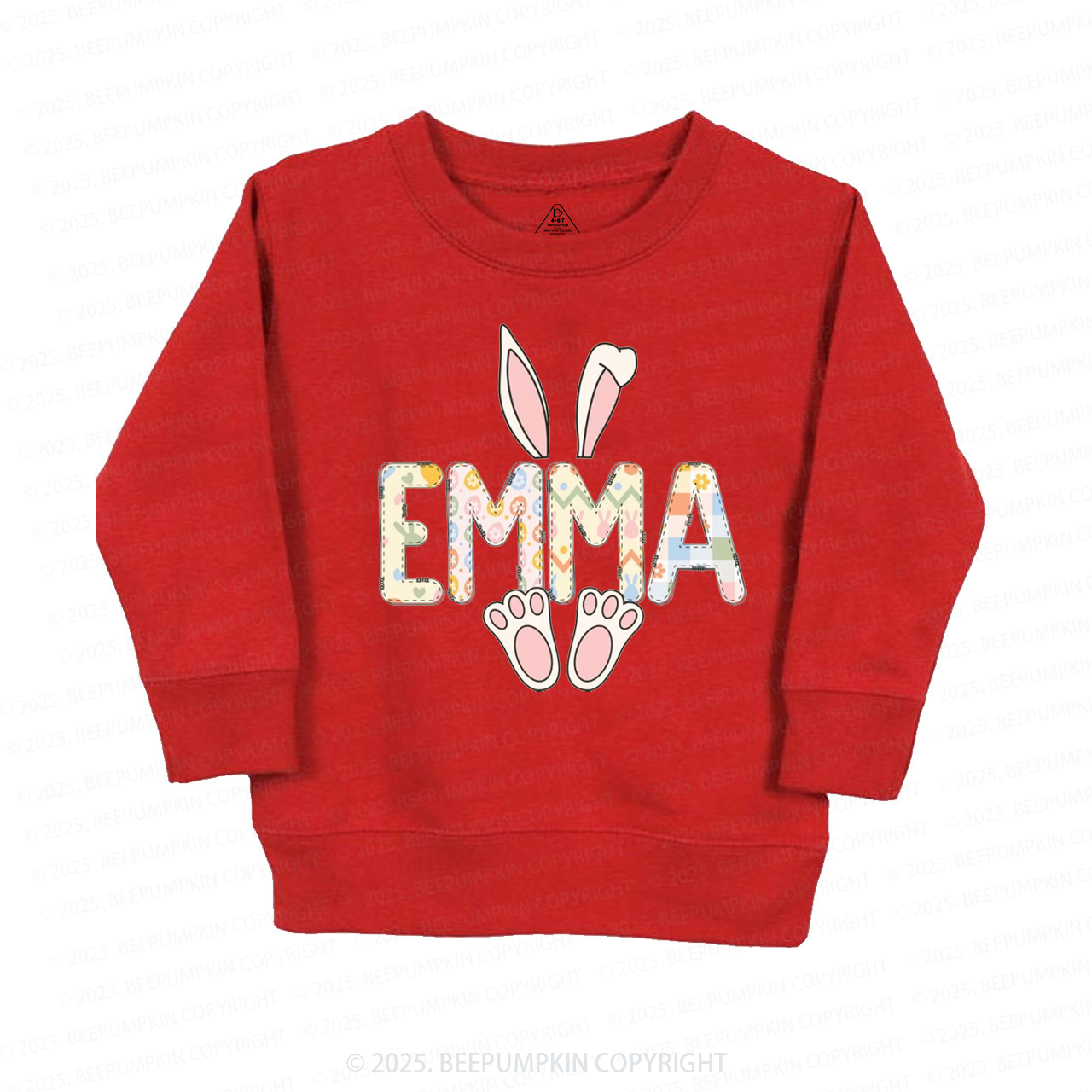 Personalized Alphabet Name Easter Bunny Kid's Sweatshirt