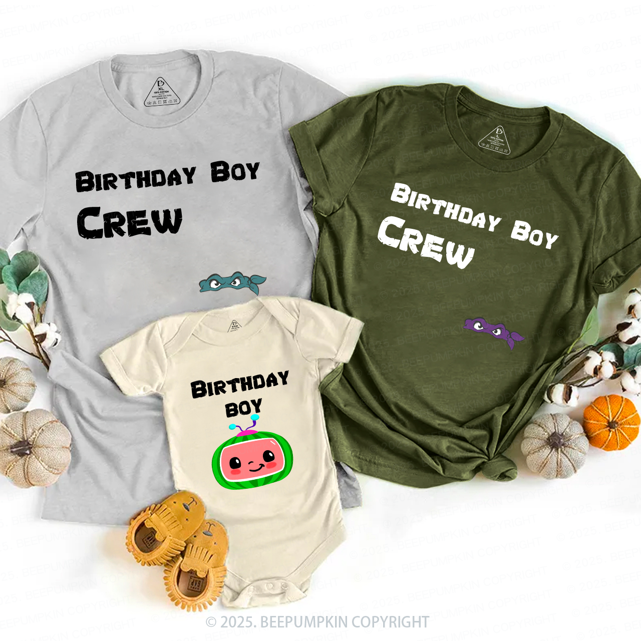 Personalized Birthday Boy Crew Family Matching Tees Beepumpkin