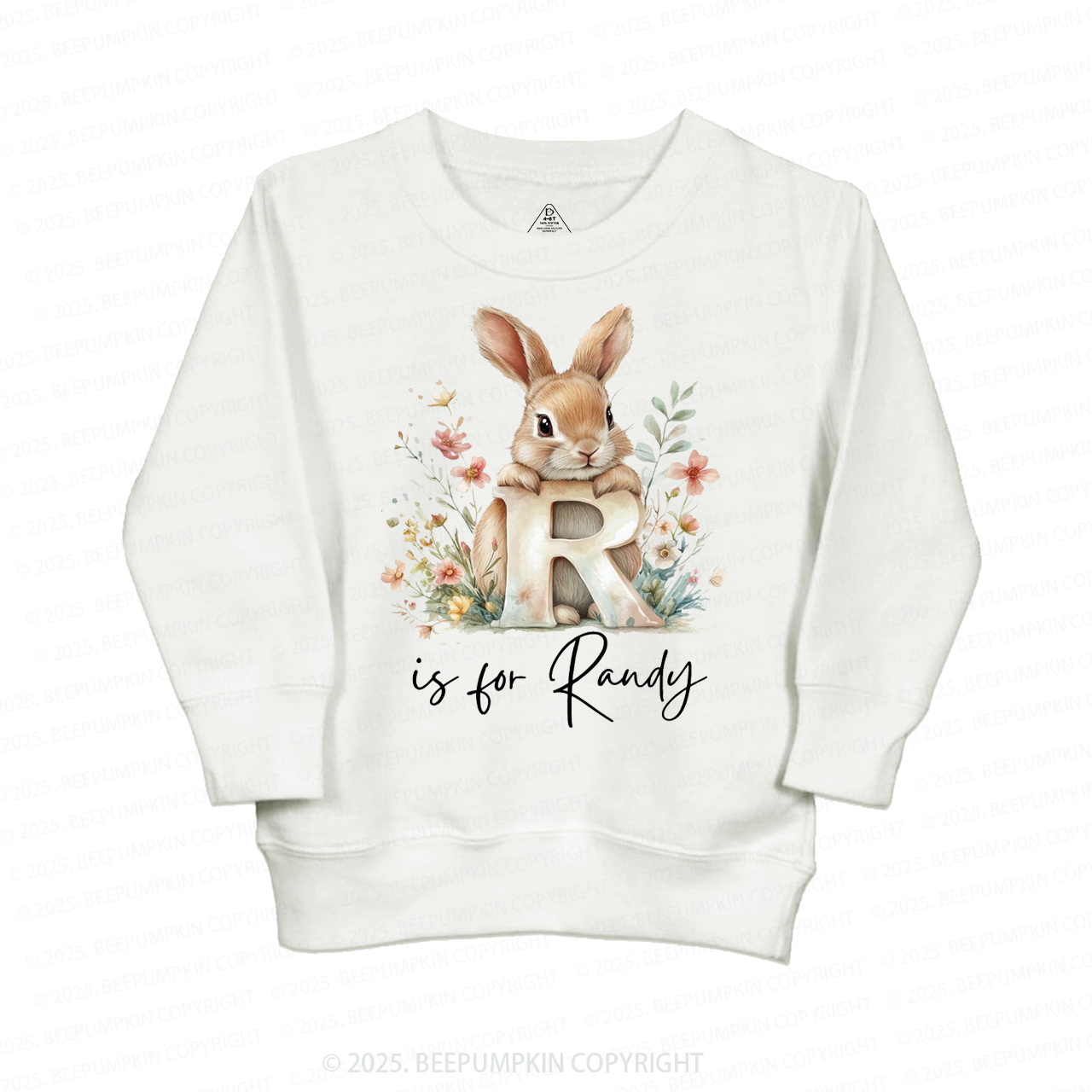 Personalized Name Animal Letter Kid's Sweatshirt