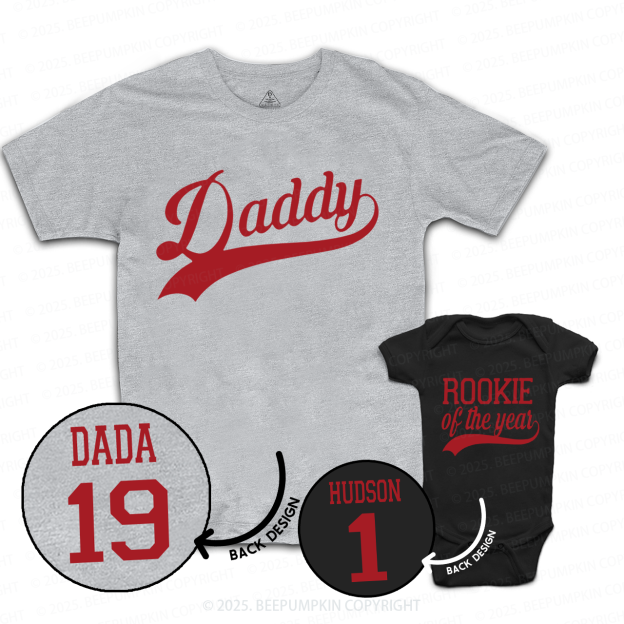 Personalized Rookie Of The Year Dad&Me Matching Shirts 