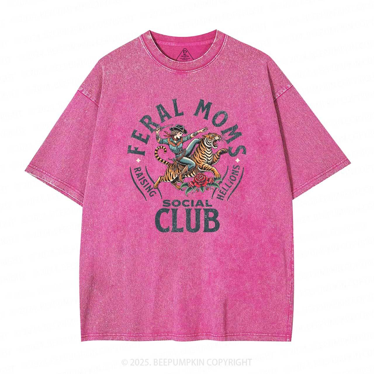 Feral Moms Social Club Washed T-Shirts