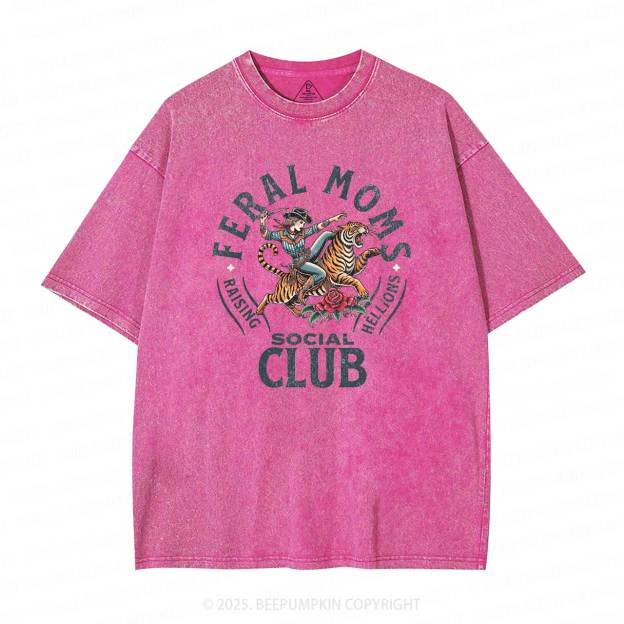 Feral Moms Social Club Washed T-Shirts