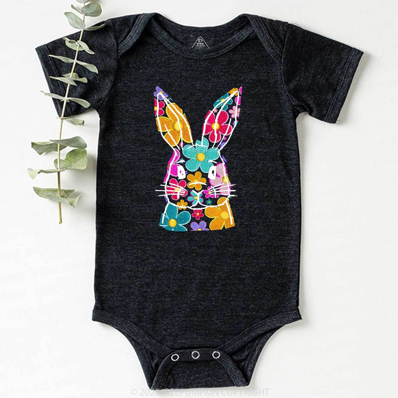 Bright Floral Bunny Easter Bodysuit Beepumpkin