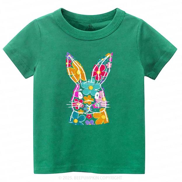 Bright Floral Bunny Easter Toddler&Kid's Tees Beepumpkin
