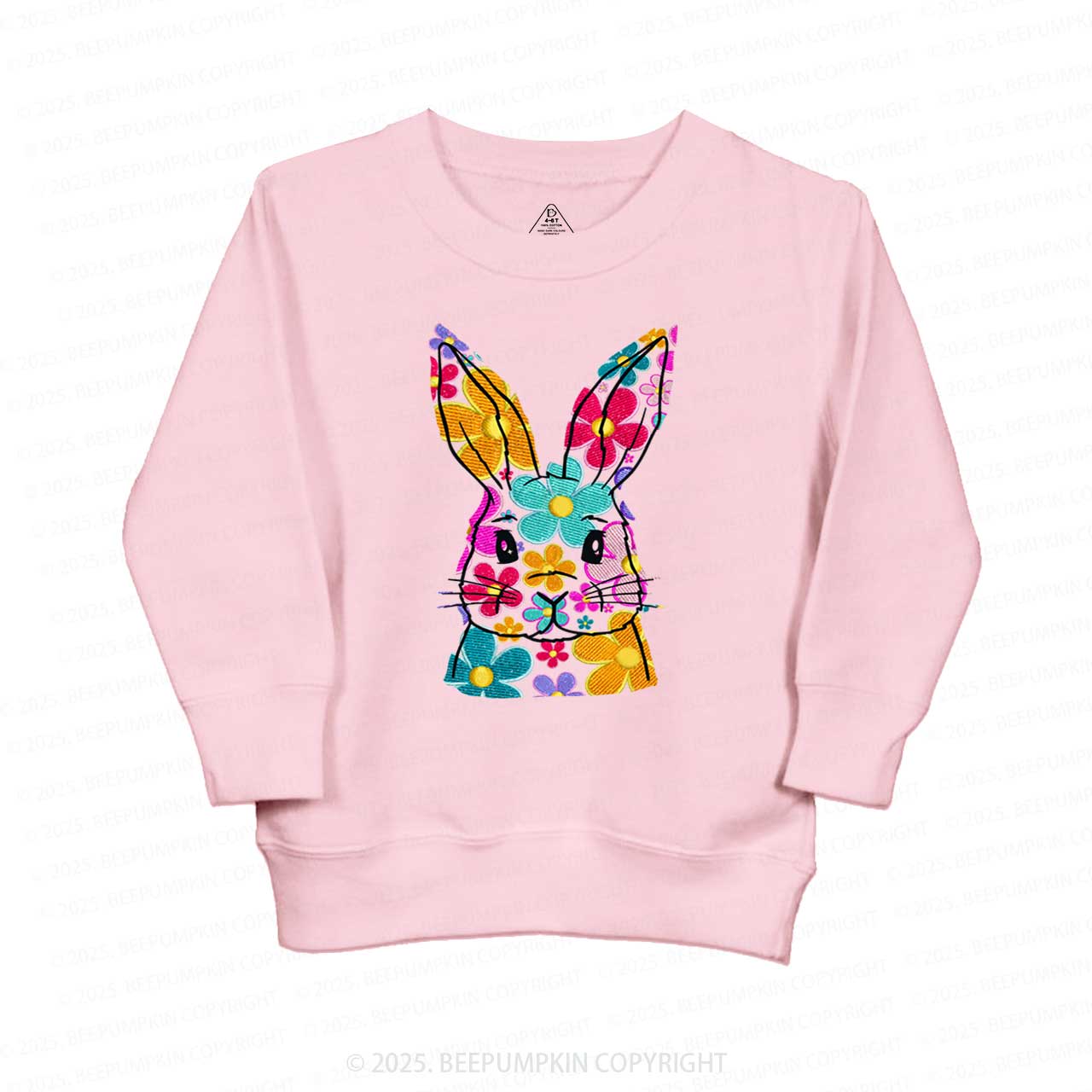 Bright Floral Bunny Easter Kid's Sweatshirt
