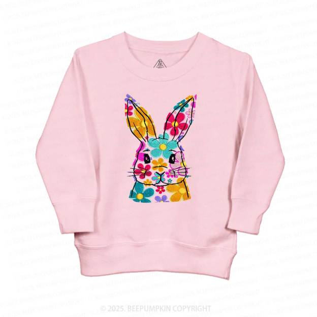 Bright Floral Bunny Easter Kid's Sweatshirt