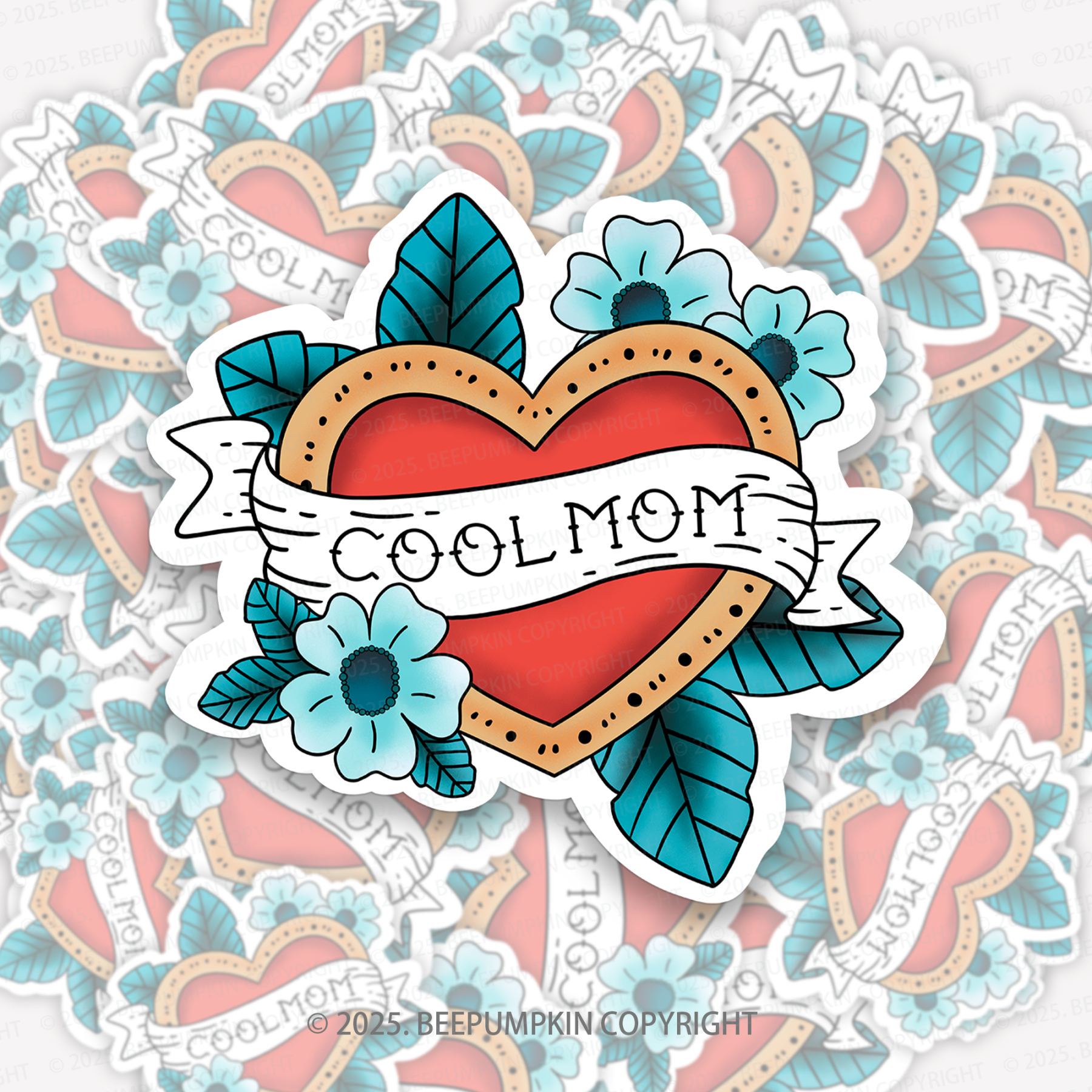 Cool Mom Sailor Tattoo Style Stickers
